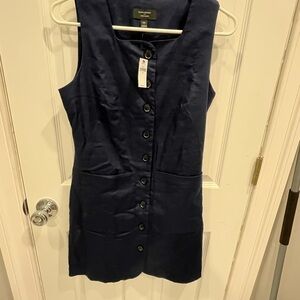 Banana Republic Blue Sheath V-Neck Mini Dress